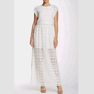 Everleigh Short Sleeve Lace Popover Maxi Dress